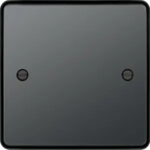 Hager WRP1BN Sollysta Raised Plate Single Blank Plate - Black Nickel