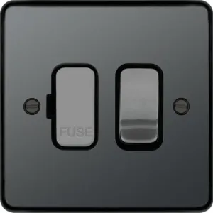 Hager WRSSU83BNB Sollysta Raised Plate 13A Fused Connection Unit Switched - Black Nickel   Black Insert