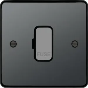 Hager WRSU83BNB Sollysta Raised Plate 13A Fused Connection Unit Unswitched - Black Nickel   Black Insert