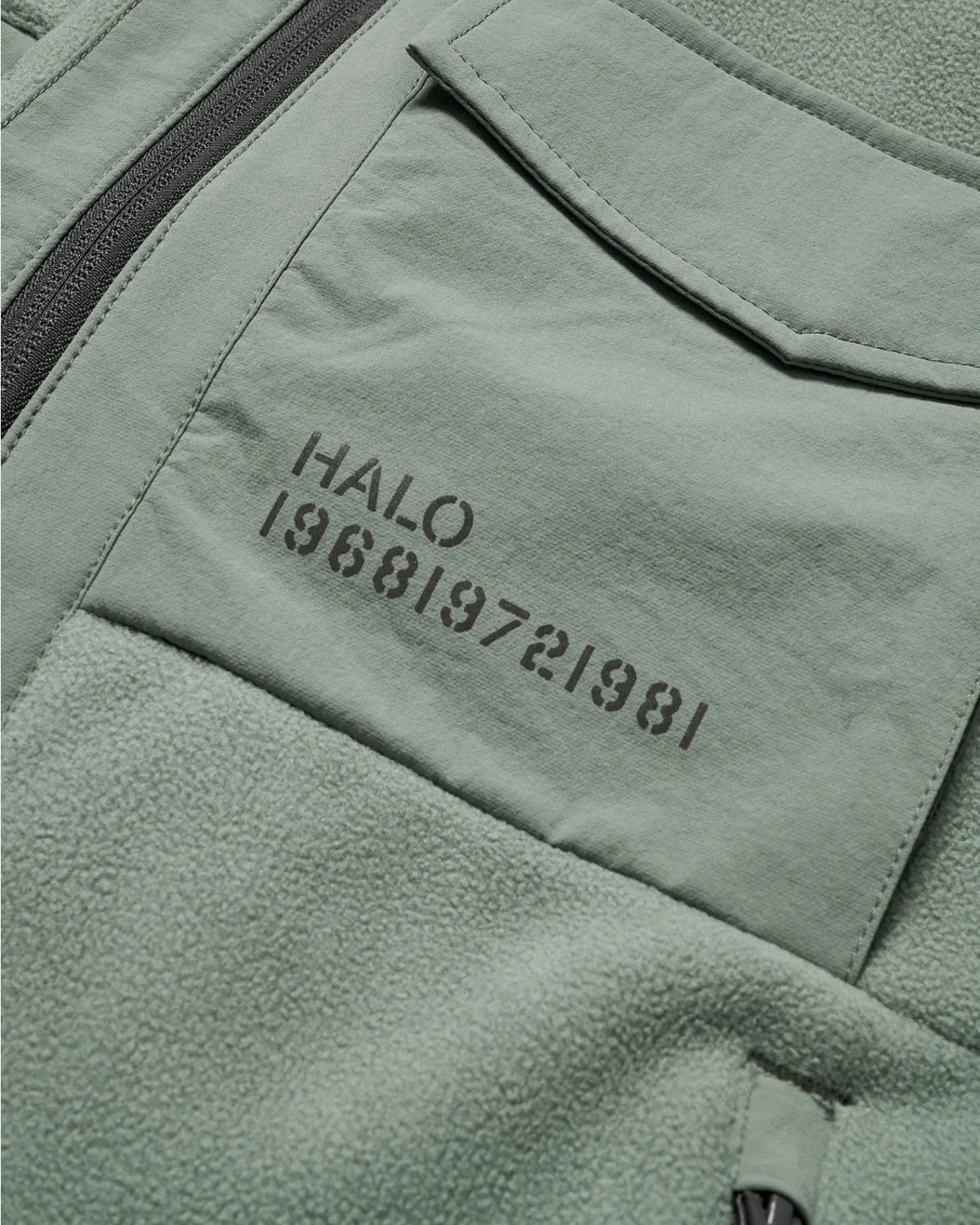 Halo Paneled Fleece Jacket - Agave Green