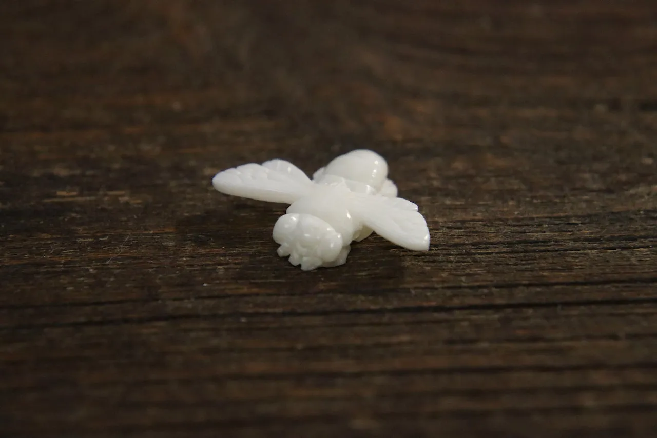 Hand-Carved Bone Bee Bead #8