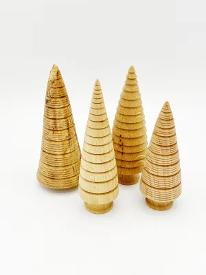 Hand turned wooden trees