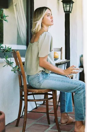 Harlow Top | Sage Green Silk Top
