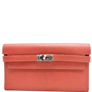 HERMES Kelly Epsom Leather Wallet Red