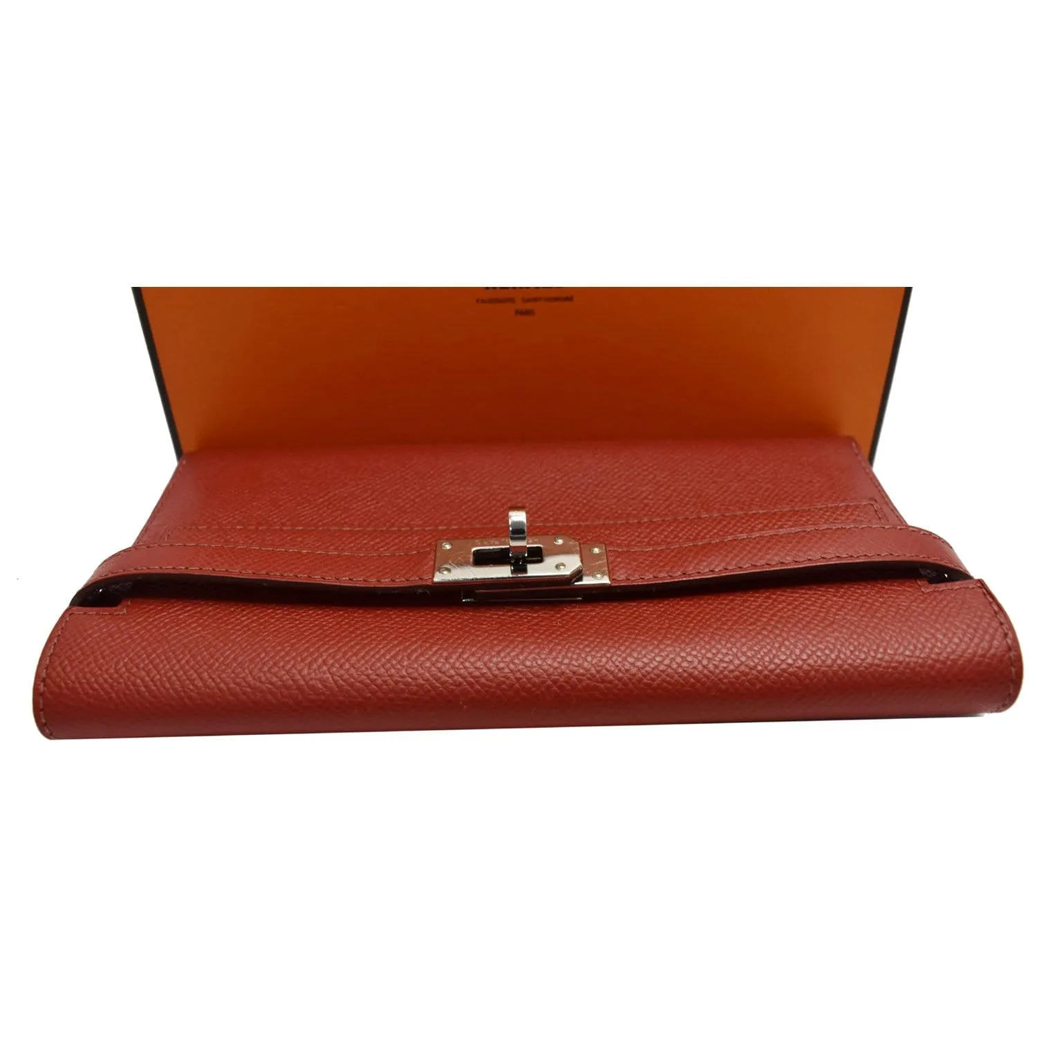 HERMES Kelly Epsom Leather Wallet Red