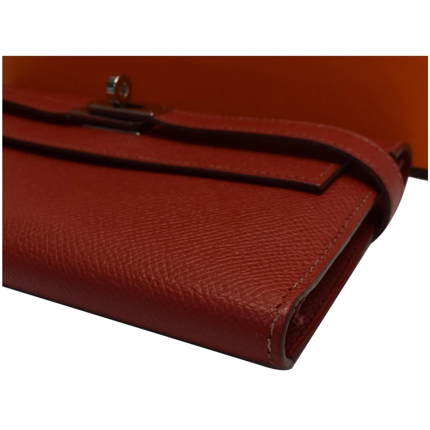 HERMES Kelly Epsom Leather Wallet Red