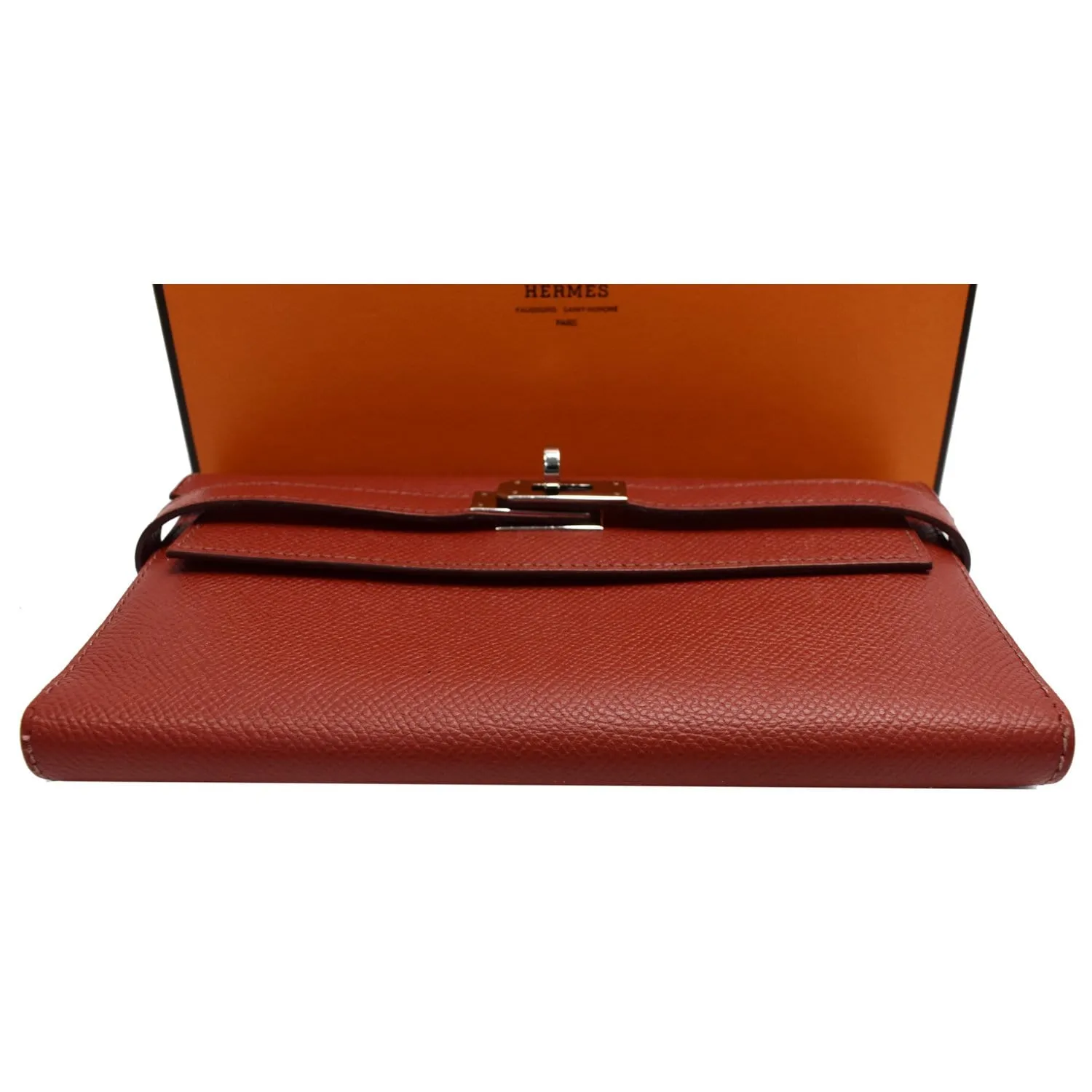 HERMES Kelly Epsom Leather Wallet Red
