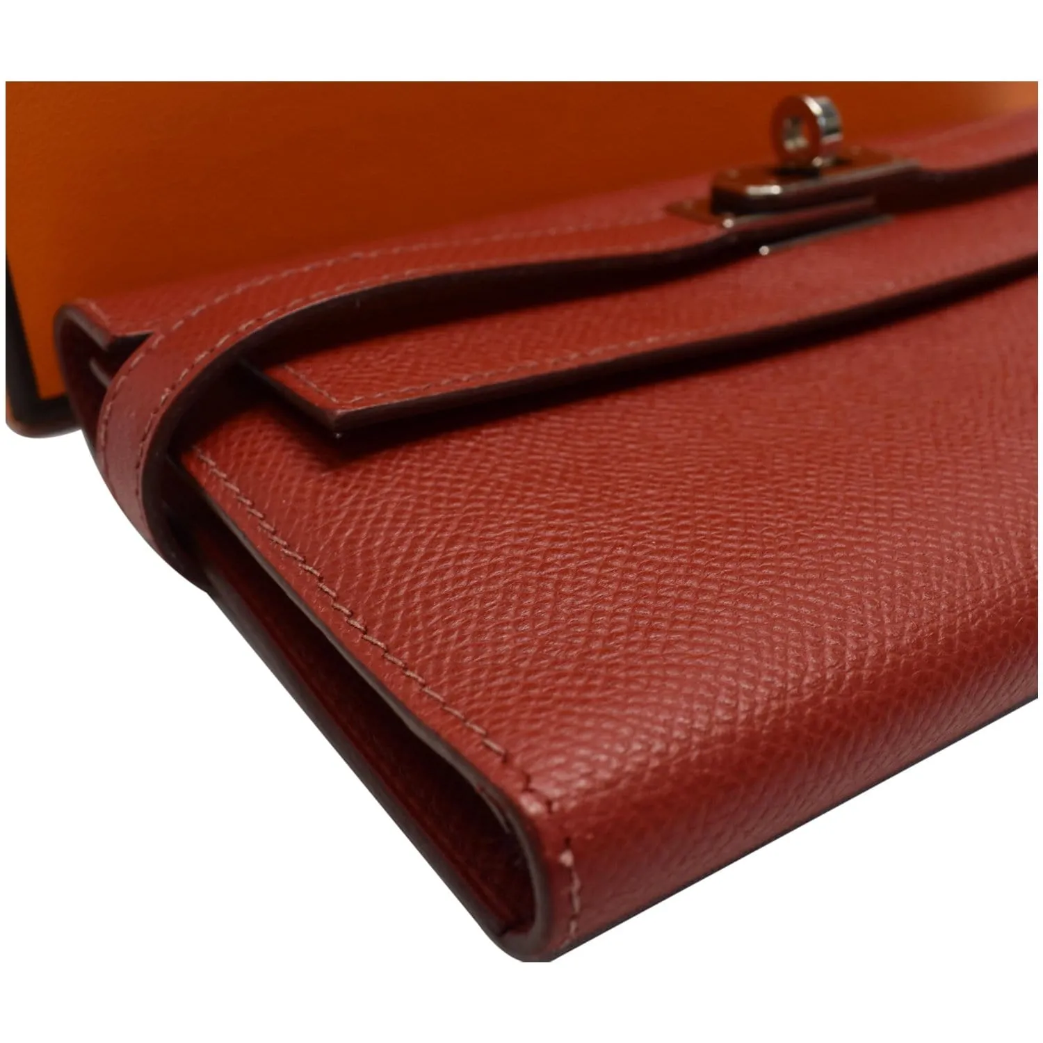 HERMES Kelly Epsom Leather Wallet Red
