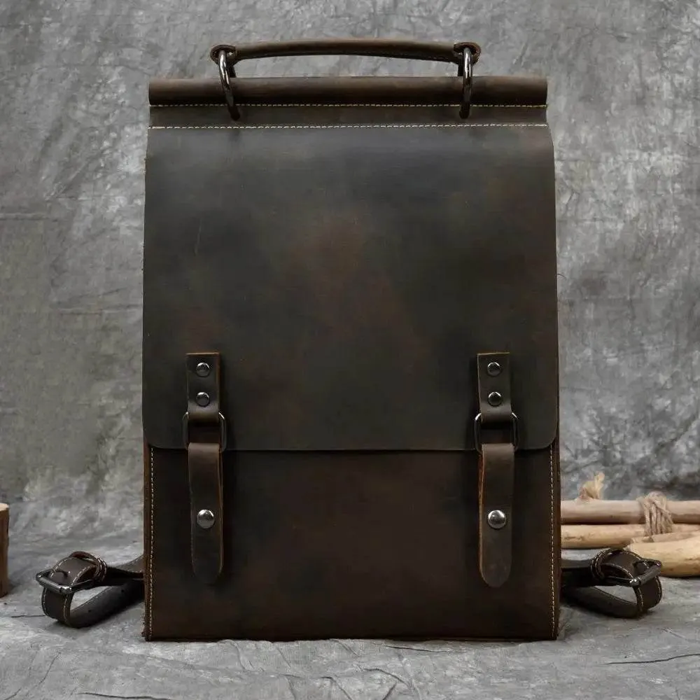 High Fashion Leather Backpack for Men & Women, School Bag