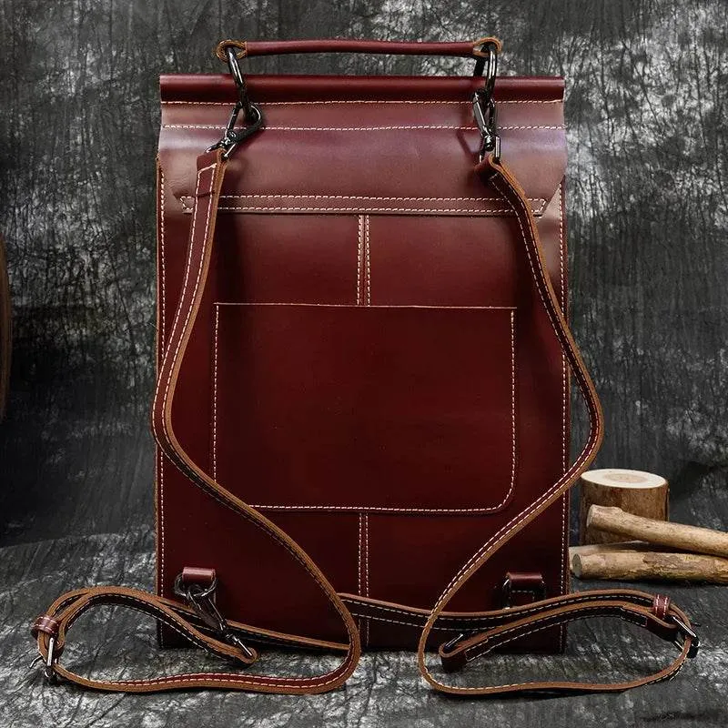 High Fashion Leather Backpack for Men & Women, School Bag