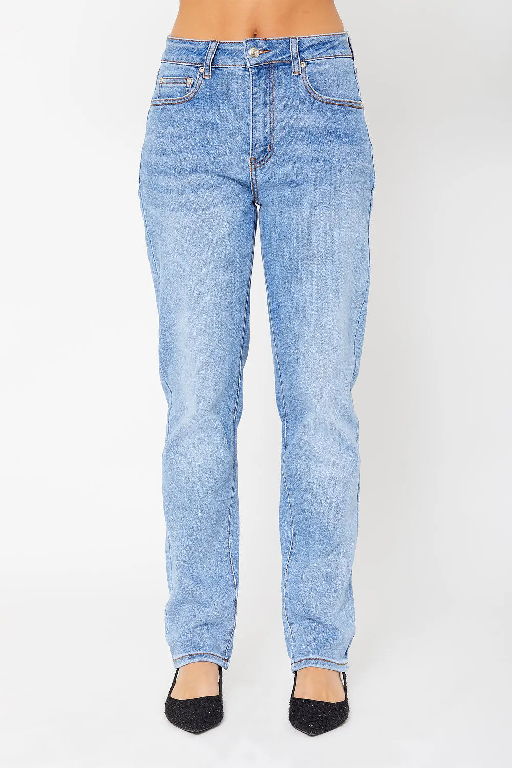 High-rise dad fit denim