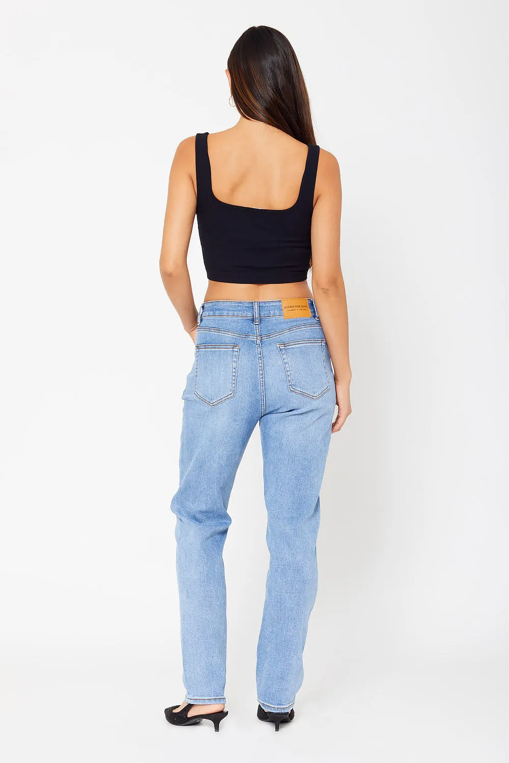 High-rise dad fit denim