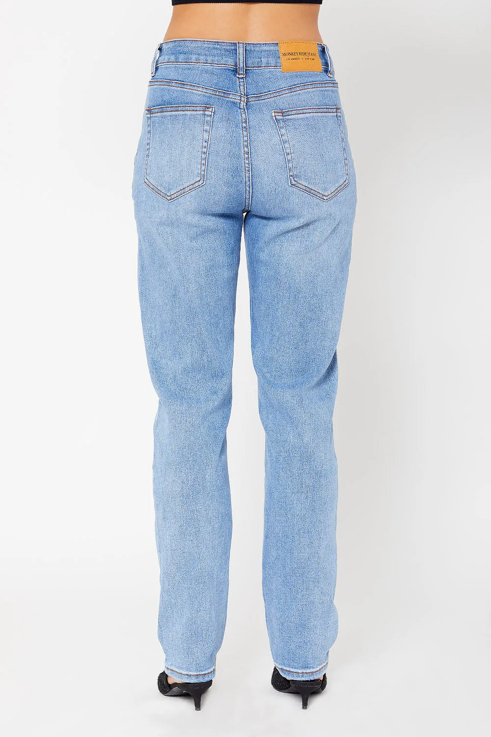 High-rise dad fit denim