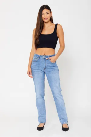 High-rise dad fit denim