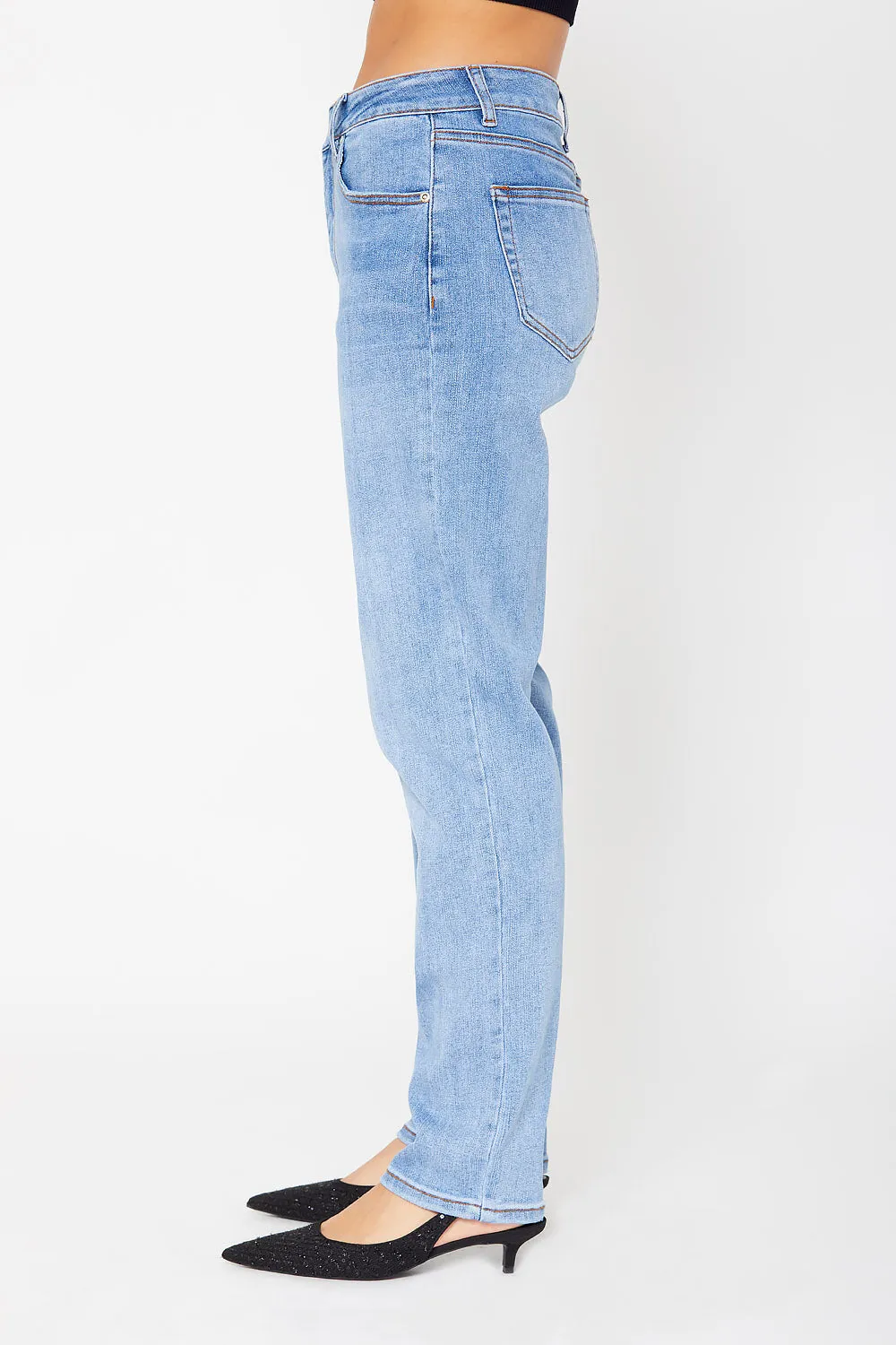 High-rise dad fit denim