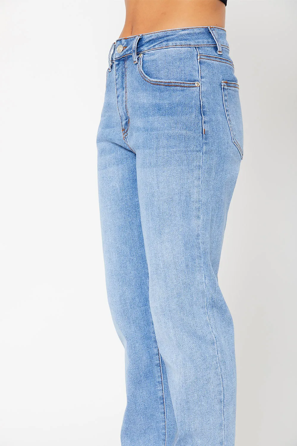 High-rise dad fit denim
