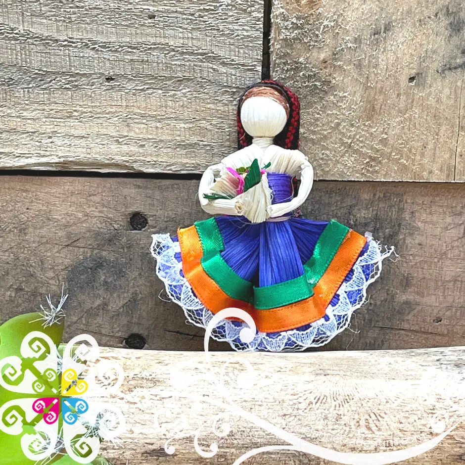 Holding Flowers Doll Magnet