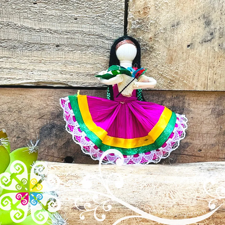 Holding Flowers Doll Magnet
