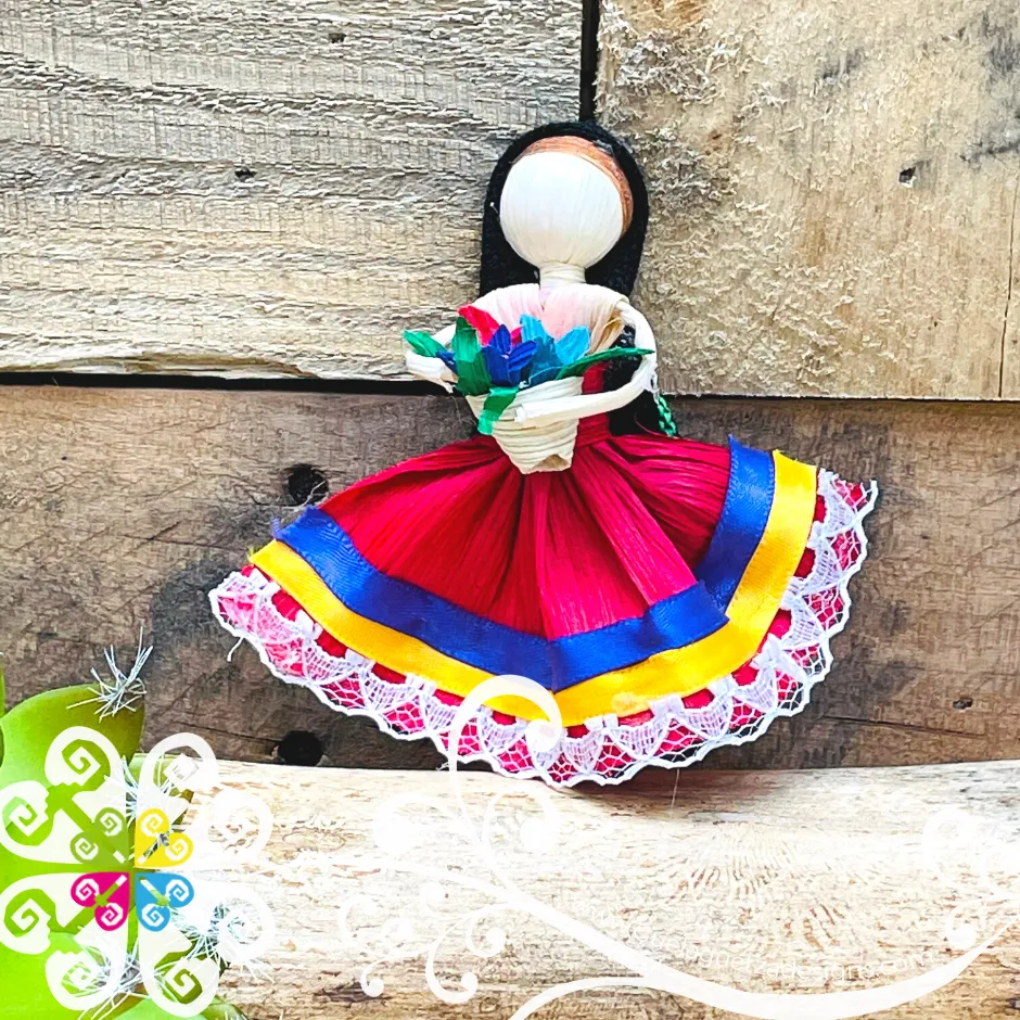 Holding Flowers Doll Magnet