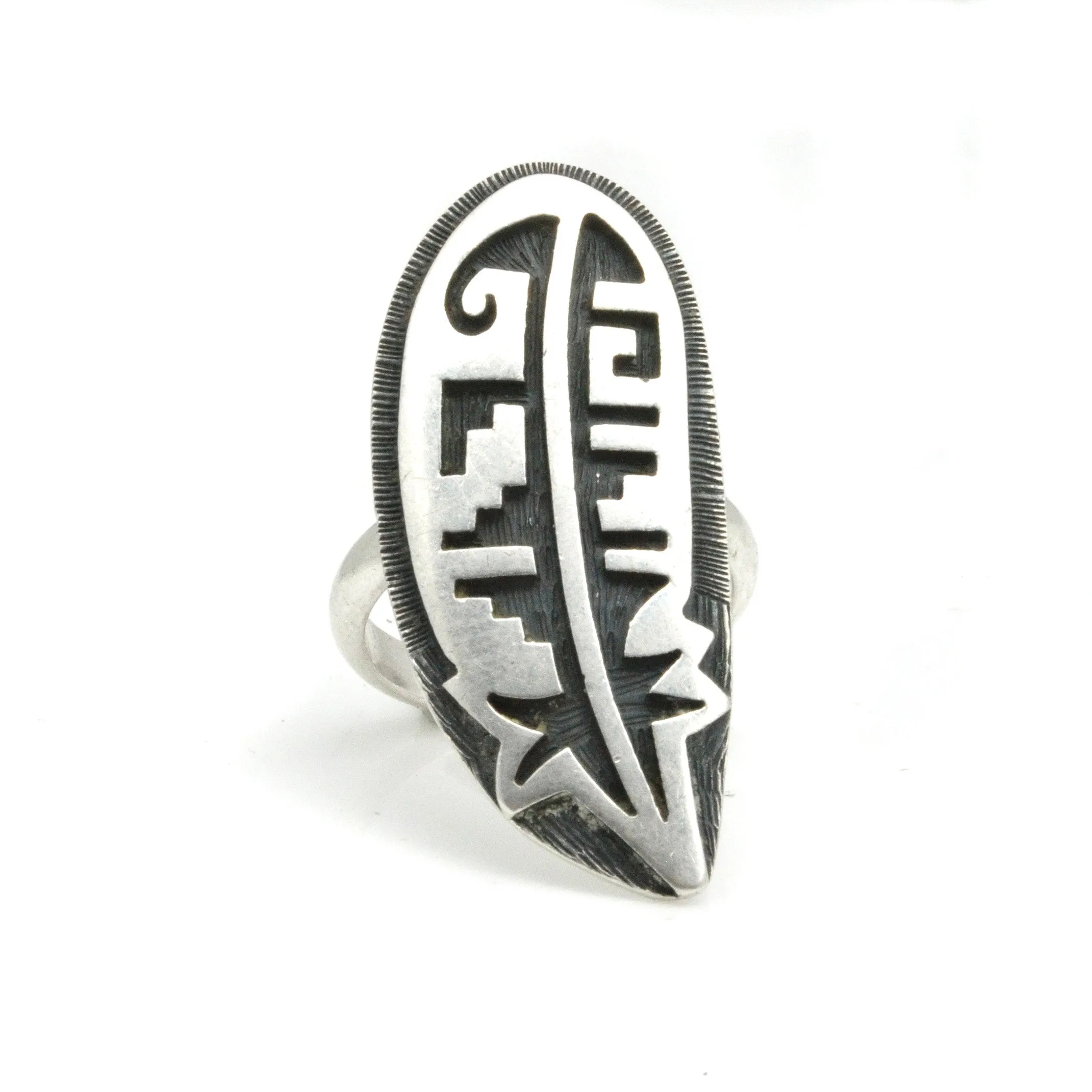 Hopi  Pooyouma Feather Ring - 6