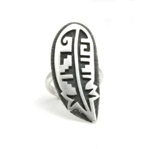 Hopi  Pooyouma Feather Ring - 6