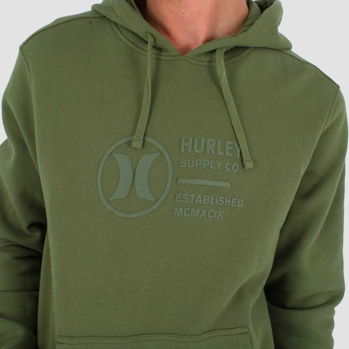 Hurley Cut Pullover Hoodie Moss