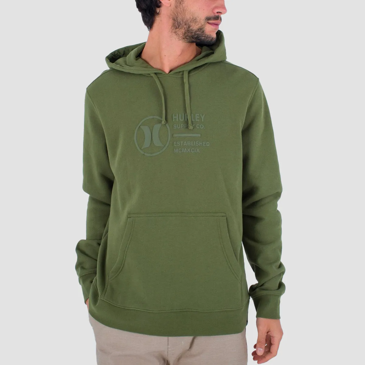 Hurley Cut Pullover Hoodie Moss