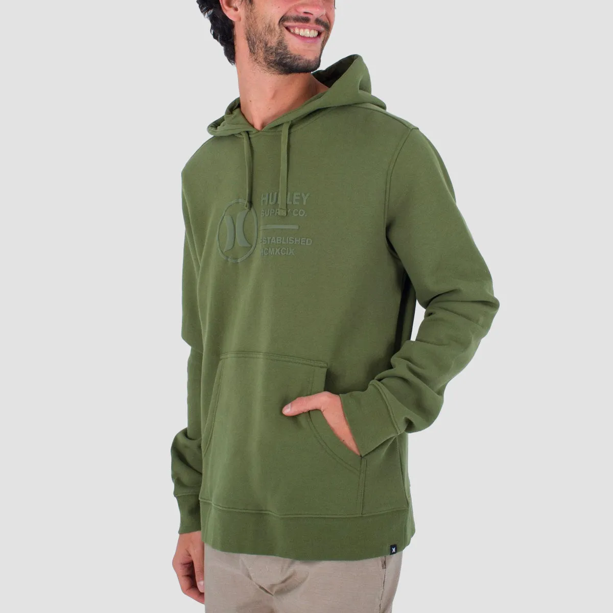 Hurley Cut Pullover Hoodie Moss