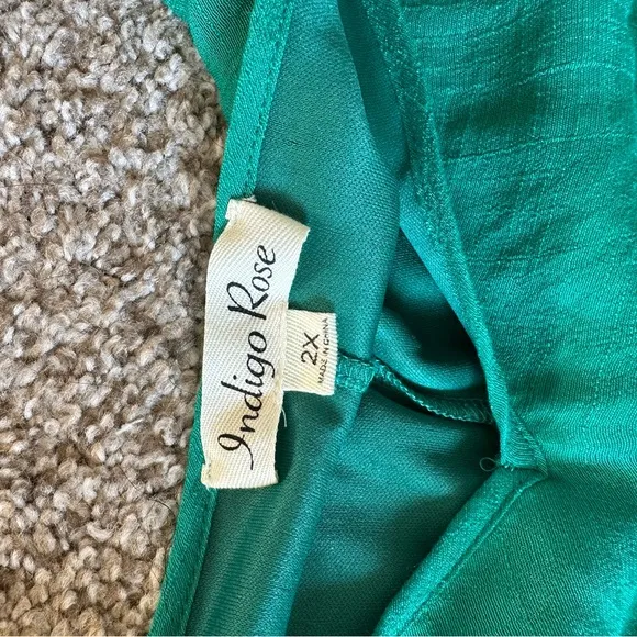 Indigo Rose Green Flowy Midi Dress size 2X