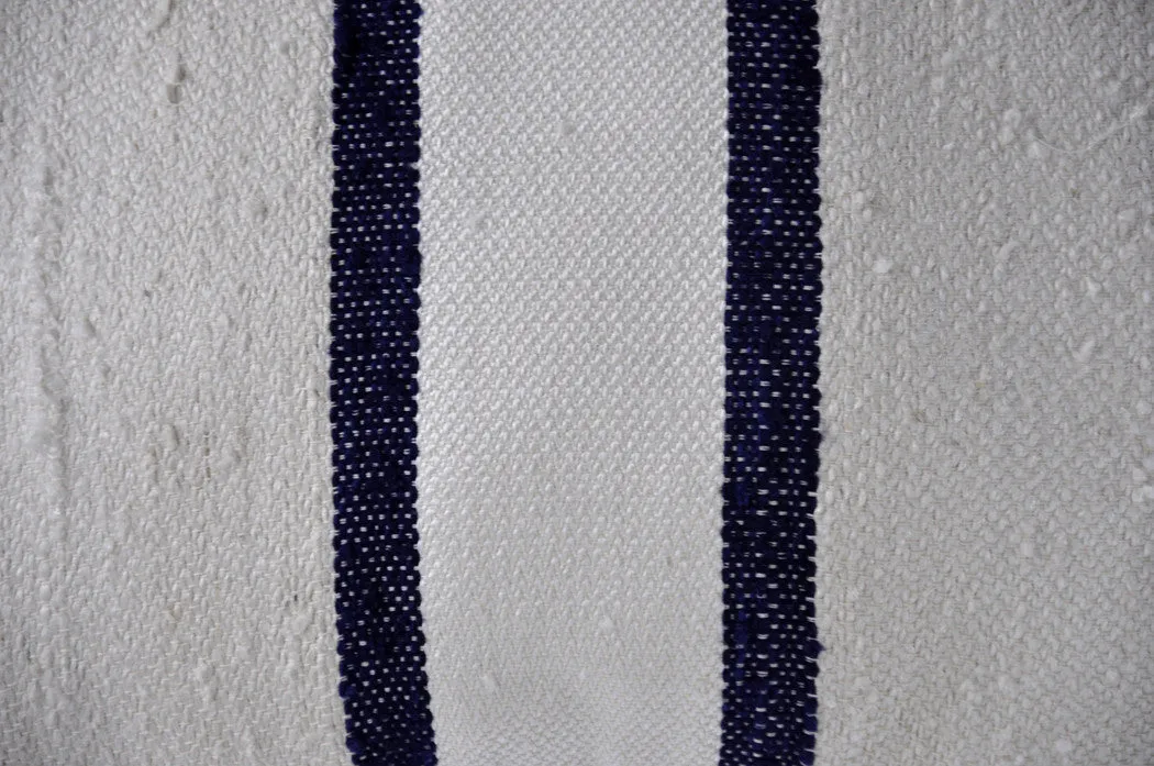 Indigo Stripes Raw Silk Square Pillow