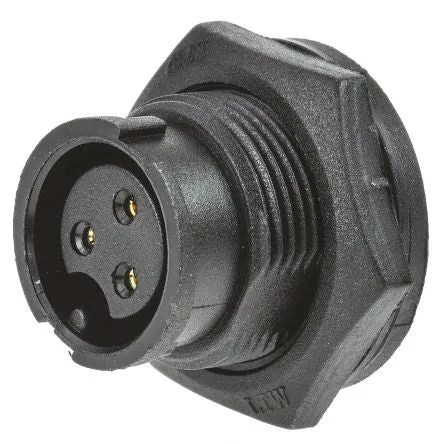 IP67 3 way female panel conn lock 5A