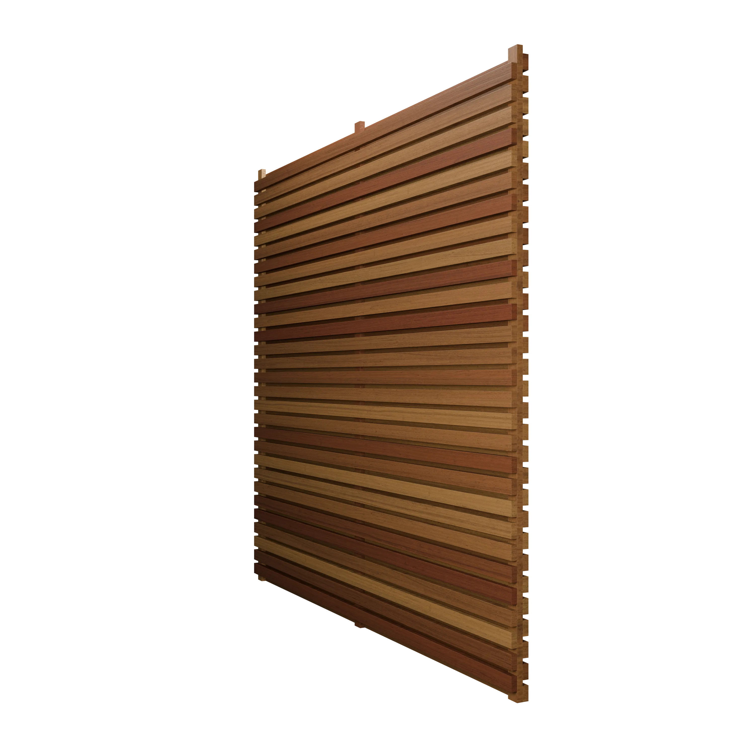 Iroko Slatted Fence Panels (Double Sided)