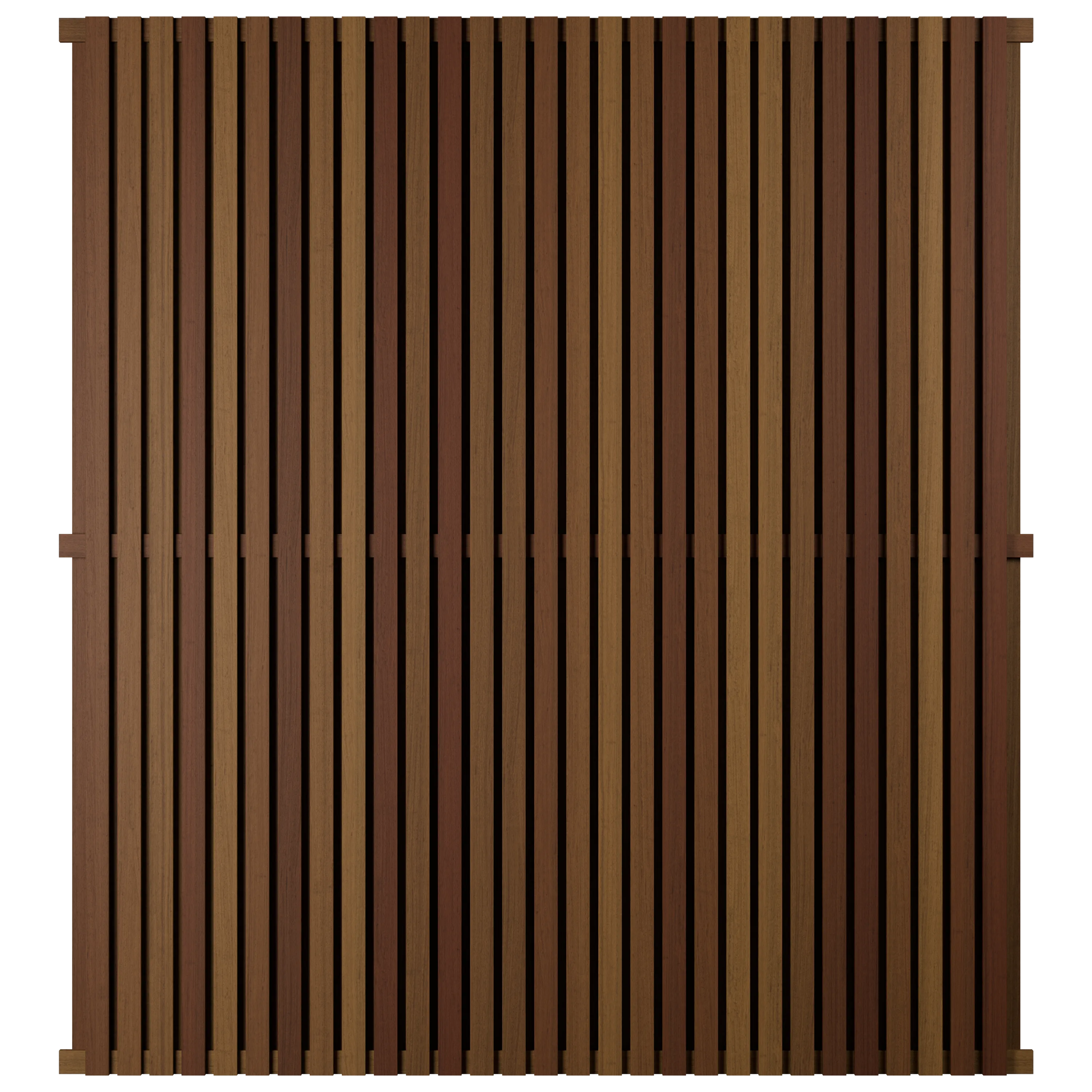 Iroko Slatted Fence Panels (Double Sided)