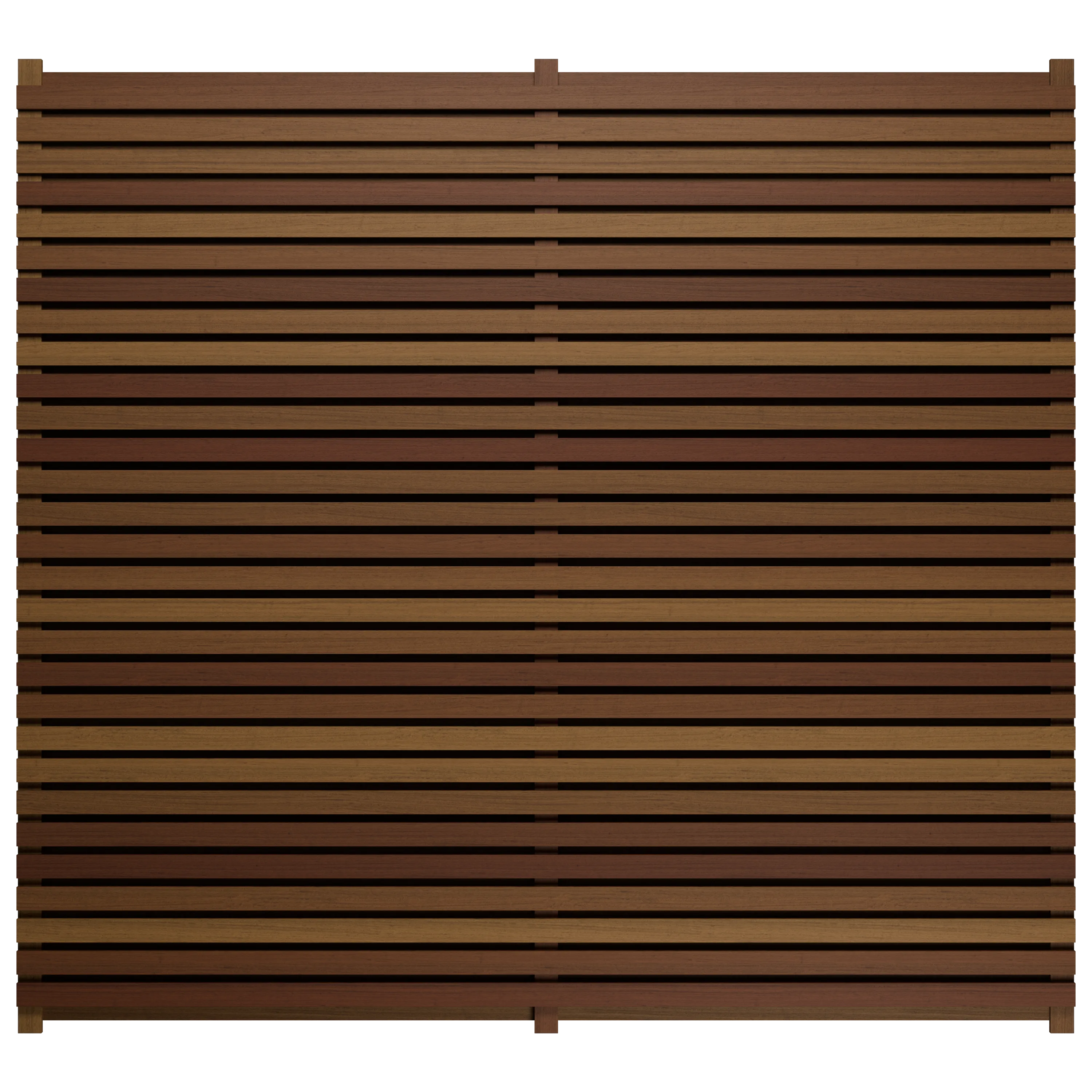 Iroko Slatted Fence Panels (Double Sided)