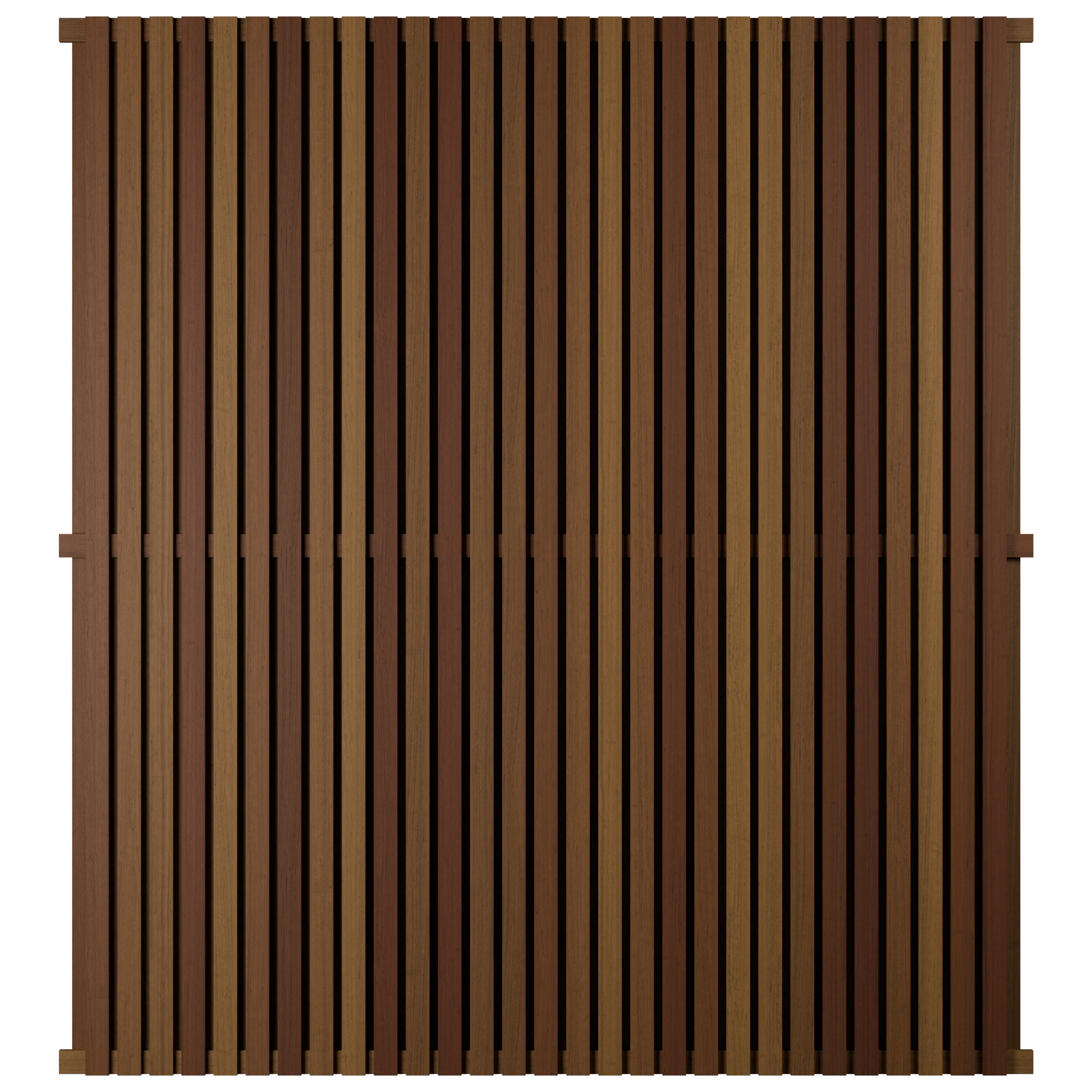 Iroko Slatted Fence Panels (Double Sided)