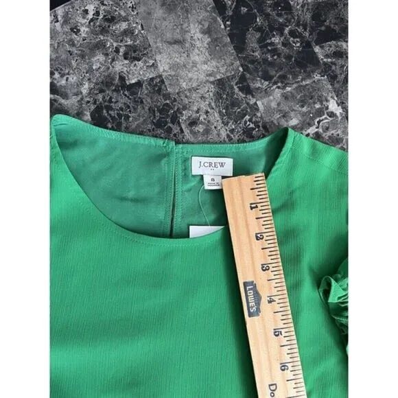 J Crew Women's‎ Flowy Hem Green Elegant Mini Dress 2Side Pockets Lined