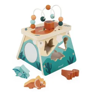 JANOD Wooden Dinosaur Multi-Activity Volcano Toy Playset