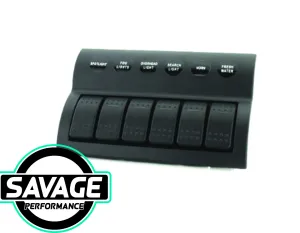 Jaylec LED Switch Rocker Panel 6 Way 6x ON/OFF Prewired