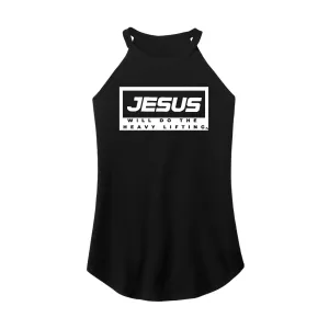 Jesus will do the heavy lifting Rocker Tank Top