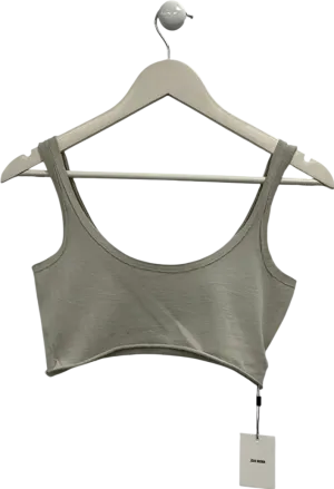 Joah Brown Beige Sporty Crop Top In Fog UK XS/S