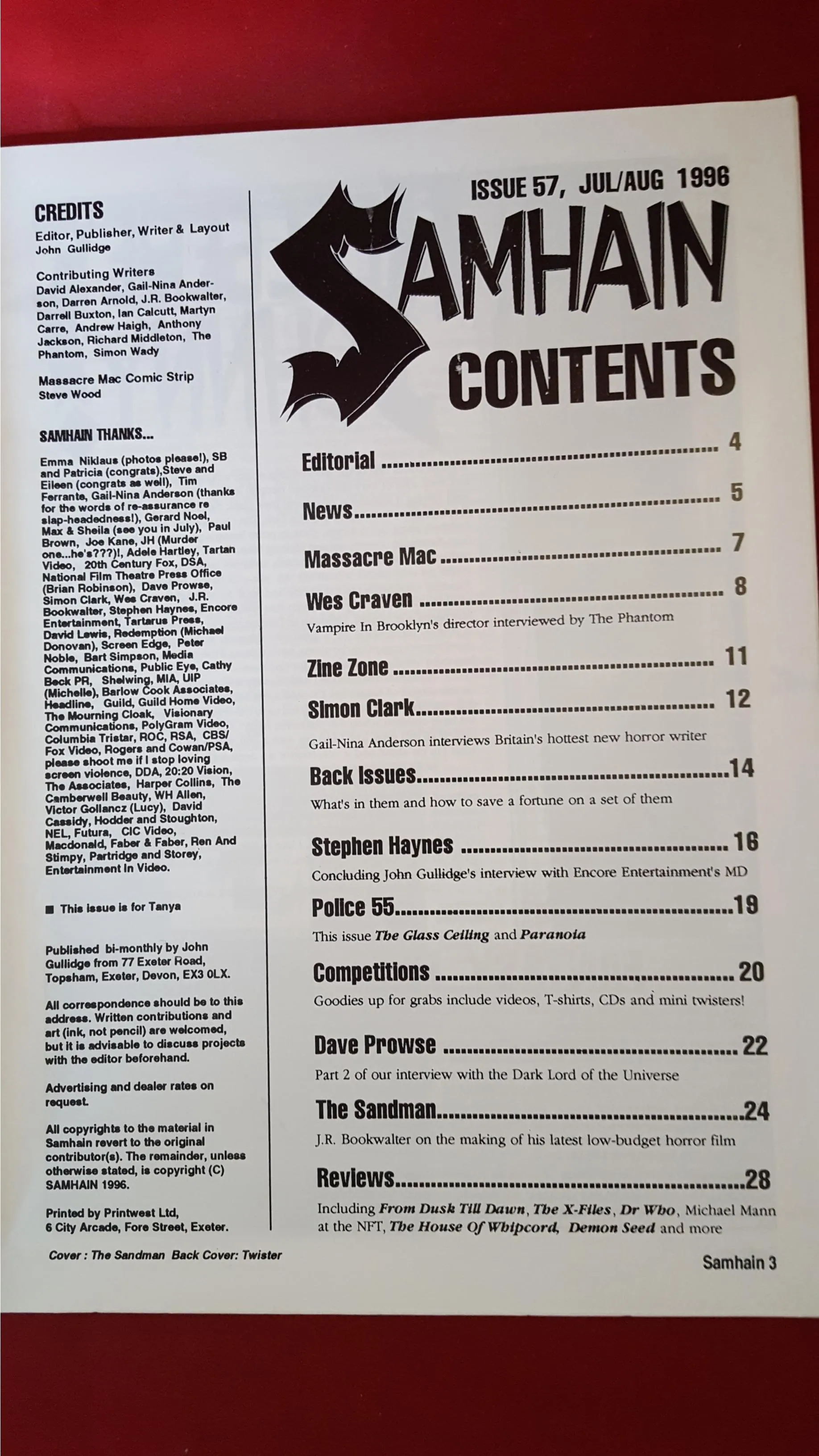 John Gullidge - Samhain, Issue 57 Jul/Aug 1996