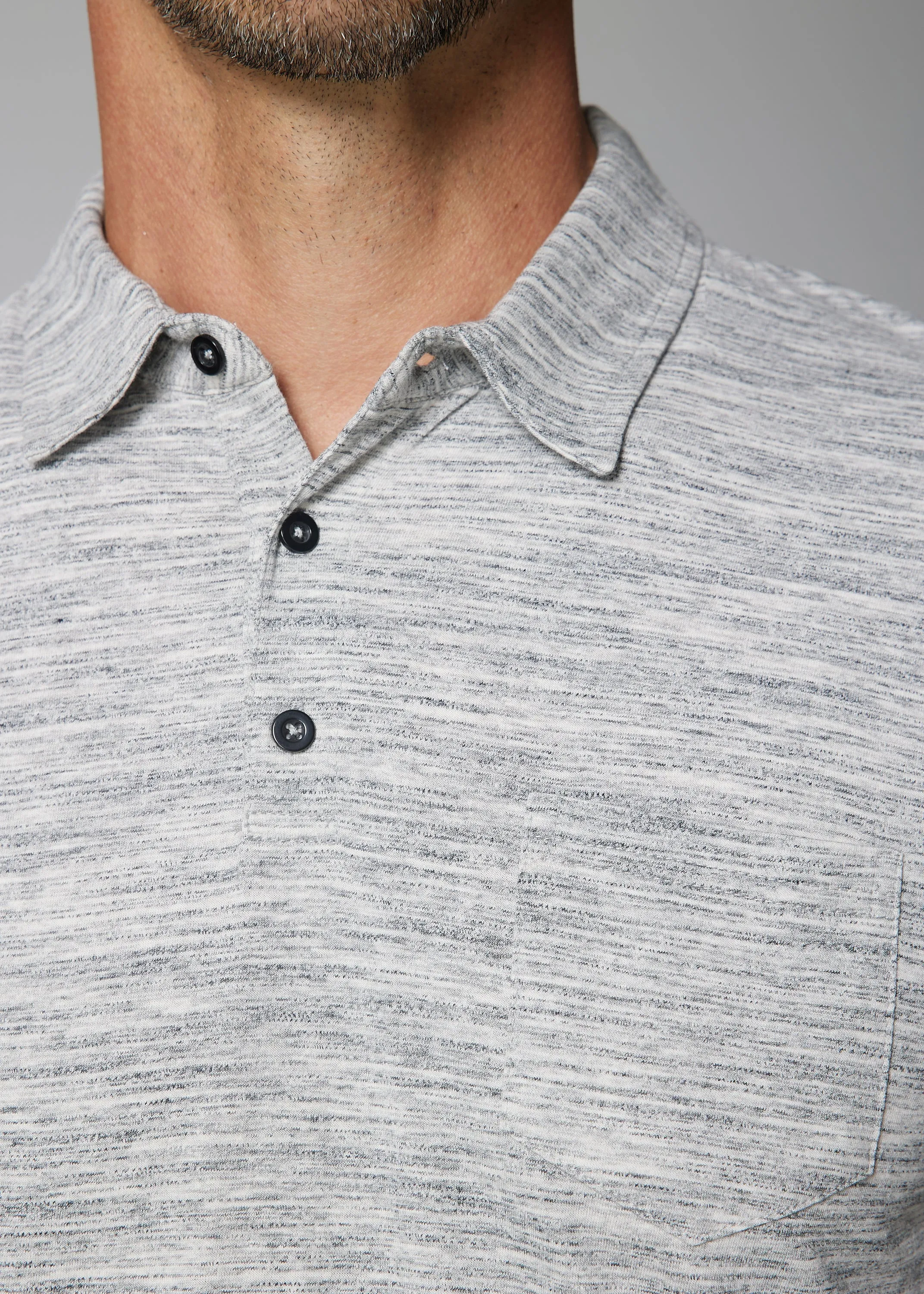 Johnny Cotton Melange Lt.Grey Polo