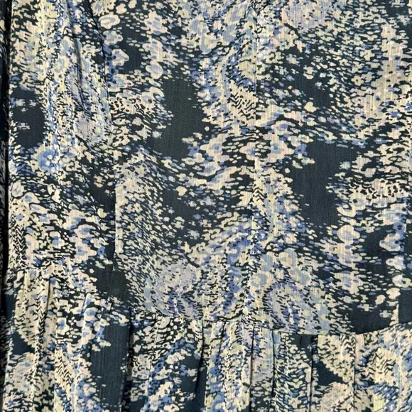 JOIE Parisian Paisley V-Neck Long Sleeve Flowy Maxi Length Dress size small