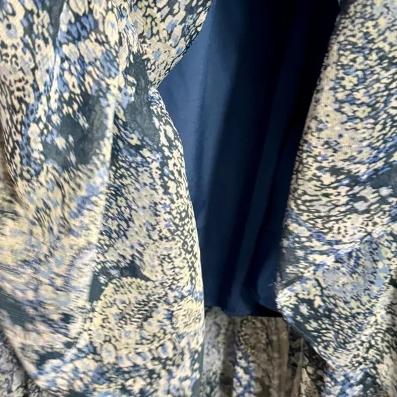 JOIE Parisian Paisley V-Neck Long Sleeve Flowy Maxi Length Dress size small