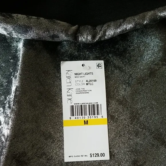Karen Kane Night Lights Metallic Midi Skirt
