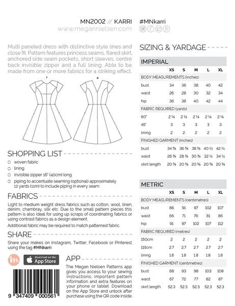Karri Dress PATTERN by Megan Nielsen