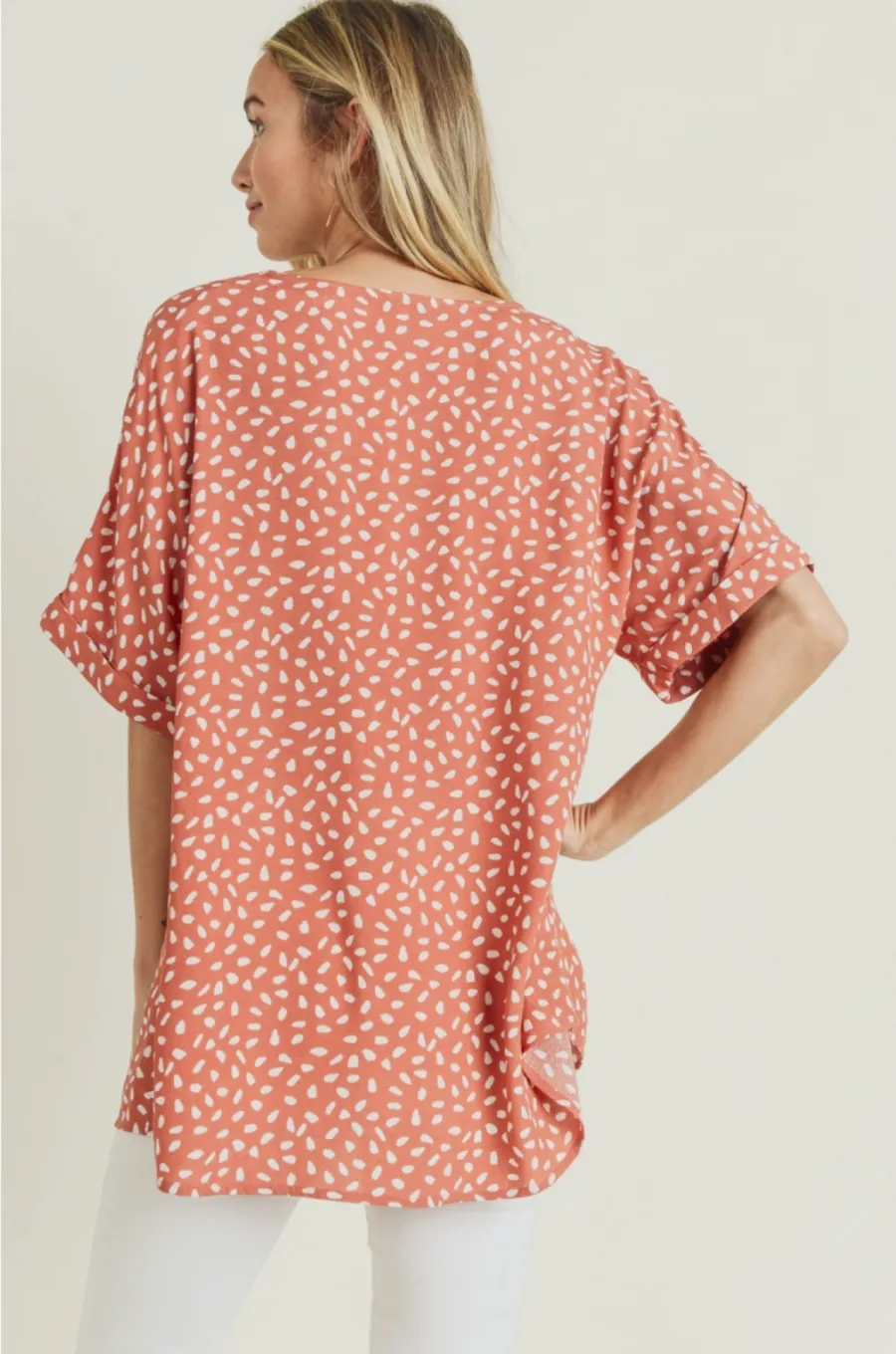 Keira Spotted Short Sleeve Top