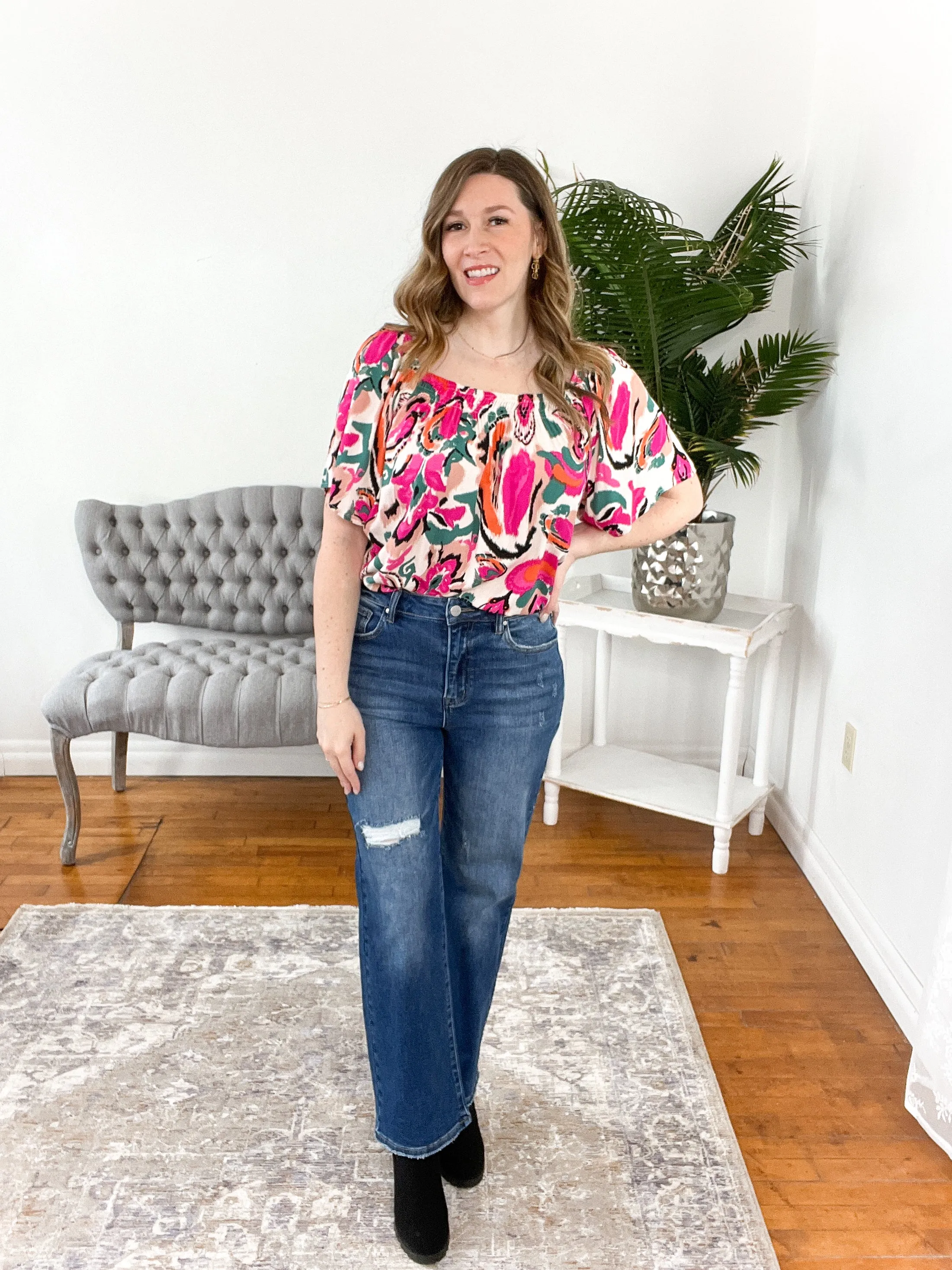 Kelly Abstract Print Blouse