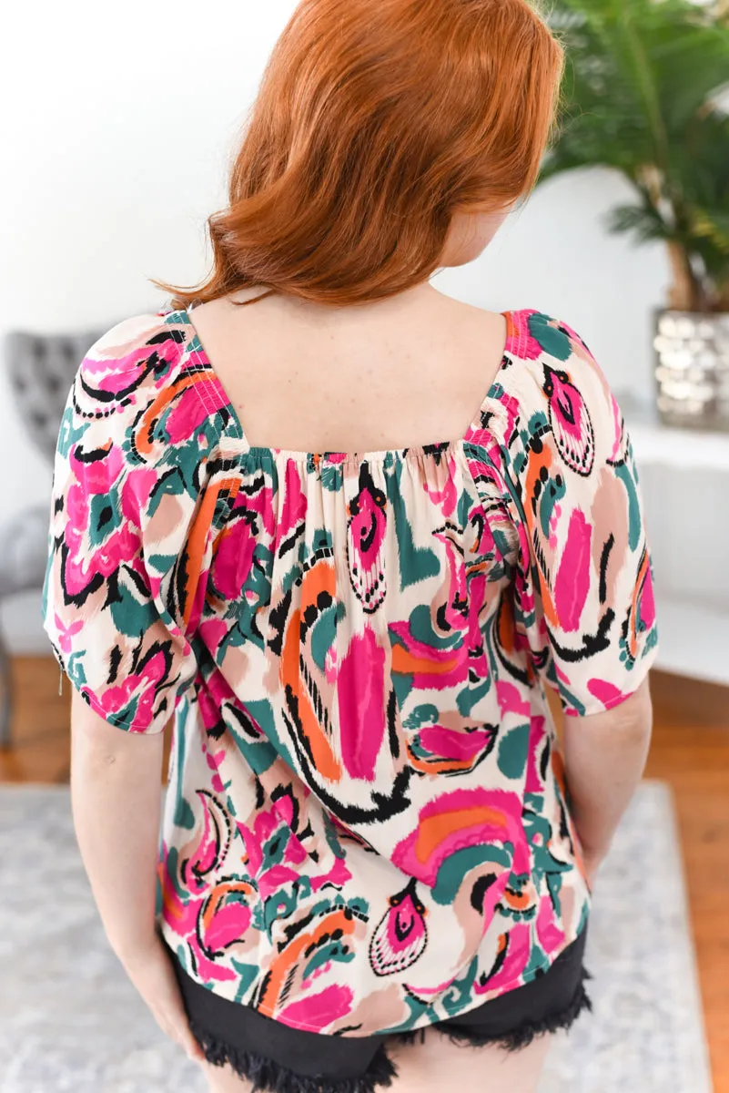 Kelly Abstract Print Blouse