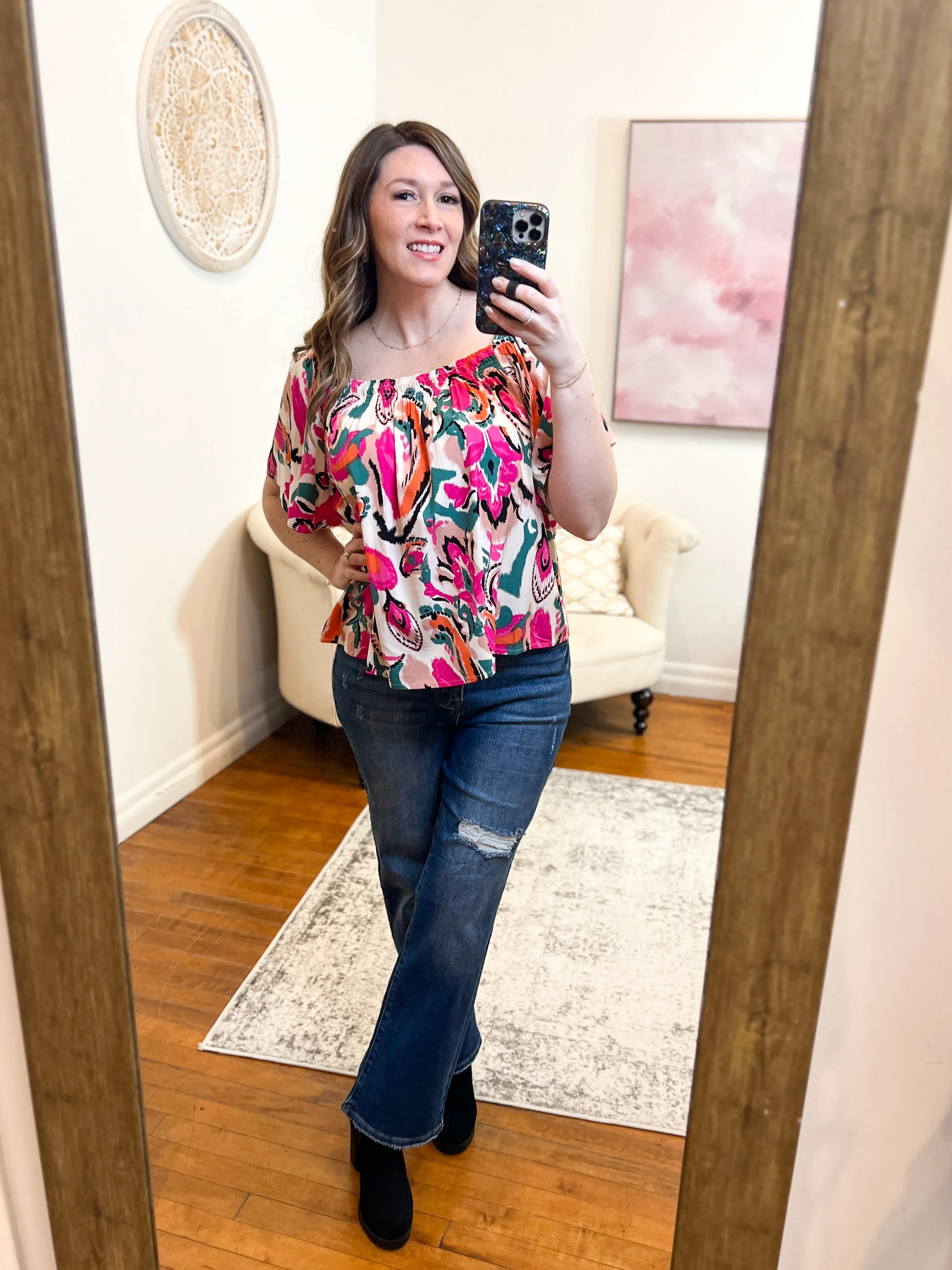 Kelly Abstract Print Blouse